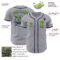 Custom Gray Neon Green-Navy Authentic Baseball Jersey