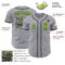 Custom Gray Neon Green-Black Authentic Baseball Jersey