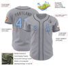 Custom Gray Light Blue-Steel Gray Authentic Baseball Jersey