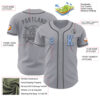 Custom Gray Light Blue-Steel Gray Authentic Baseball Jersey