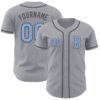 Custom Gray Light Blue-Steel Gray Authentic Baseball Jersey