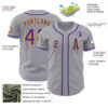 Custom Gray Purple-Gold Authentic Baseball Jersey