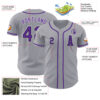 Custom Gray Purple-Black Authentic Baseball Jersey
