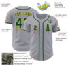 Custom Gray Green-Gold Authentic Baseball Jersey