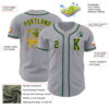 Custom Gray Green-Gold Authentic Baseball Jersey