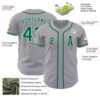 Custom Gray Kelly Green-White Authentic Baseball Jersey