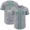 Custom Gray Kelly Green-White Authentic Baseball Jersey