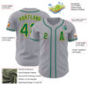 Custom Gray Kelly Green-Gold Authentic Baseball Jersey
