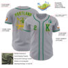 Custom Gray Kelly Green-Gold Authentic Baseball Jersey