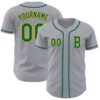 Custom Gray Kelly Green-Gold Authentic Baseball Jersey