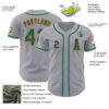 Custom Gray Kelly Green-Orange Authentic Baseball Jersey
