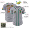 Custom Gray Kelly Green-Orange Authentic Baseball Jersey