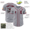 Custom Gray Crimson-Black Authentic Baseball Jersey