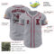 Custom Gray Crimson-Black Authentic Baseball Jersey
