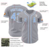Custom Gray Light Blue-White Authentic Baseball Jersey