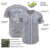 Custom Gray Light Blue-White Authentic Baseball Jersey