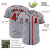 Custom Gray Red-Black Authentic Baseball Jersey