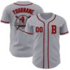 Custom Gray Red-Black Authentic Baseball Jersey