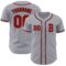 Custom Gray Red-Black Authentic Baseball Jersey