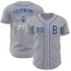 Custom Gray Royal-White Authentic Baseball Jersey