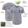 Custom Gray Royal-White Authentic Baseball Jersey