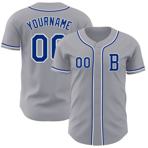 Gray1032_67816526-20bc-4e08-b4c0-1213d47fd1a1 Custom Gray Royal-White Authentic Baseball Jersey