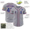 Custom Gray Royal-Red Authentic Baseball Jersey