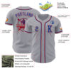 Custom Gray Royal-Red Authentic Baseball Jersey