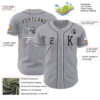 Custom Gray Black-White Authentic Baseball Jersey