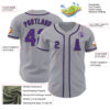 Custom Gray Purple-Black Authentic Baseball Jersey