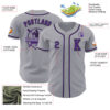 Custom Gray Purple-Black Authentic Baseball Jersey