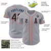 Custom Gray Black Powder Blue-Orange Authentic Baseball Jersey