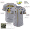 Custom Gray Navy-Gold Authentic Baseball Jersey