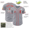 Custom Gray Red-White Authentic Baseball Jersey