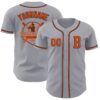 Custom Gray Orange-Black Authentic Baseball Jersey