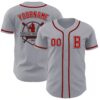 Custom Gray Red-Black Authentic Baseball Jersey