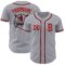 Custom Gray Red-Black Authentic Baseball Jersey