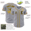 Custom Gray Black-Gold Authentic Baseball Jersey