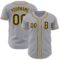 Custom Gray Black-Gold Authentic Baseball Jersey