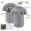Custom Gray Navy-Old Gold Authentic Baseball Jersey