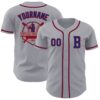 Custom Gray Royal-Red Authentic Baseball Jersey