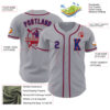 Custom Gray Royal-Red Authentic Baseball Jersey