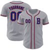 Custom Gray Royal-Red Authentic Baseball Jersey