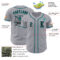Custom Gray Black-Teal Authentic Baseball Jersey