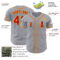 Custom Gray Red-Gold Authentic Baseball Jersey