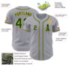 Custom Gray Green-Gold Authentic Baseball Jersey