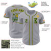 Custom Gray Green-Gold Authentic Baseball Jersey