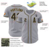 Custom Gray Black-Old Gold Authentic Baseball Jersey
