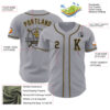 Custom Gray Black-Old Gold Authentic Baseball Jersey