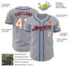 Custom Gray White Orange-Royal Authentic Baseball Jersey